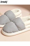 Soft Women Men Boots Down Warm Plush Ankle Snow Female Thick Boots Shoes Couple Toddler Indoor Home Fur