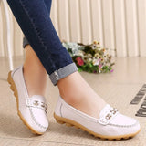 Women's Genuine Leather Shoes Ladies Basic Loafers Non-Slip Soft Sole Casual Flats Comfortable Shallow Mother's