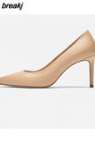 rozmiar 33-41 kobiety pompy wysokie obcasy buty damskie Pu skóra elegancka kobieta buty na obcasie Party buty damskie moda