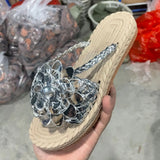 Breakj Summer New Large-Size Ladies Sandals Beach Shoes Woven Shoes Simple Fashion Jackets Cool