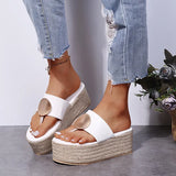 Slippers Summer Shoes Beach Casual Shoes Sexy Flip Flops Female Slides Bohemian Shoes Wedge Flip