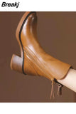 and Winter New Women's Shoes 2023 Versatile Style Retro Hong Kong Ankle Boots High Heels Women's Fashion Boots