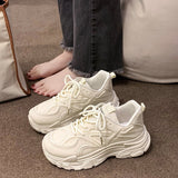 Breakj Dad Shoes Women 2025 Summer New Ins Thick Bottom Breathable Small Black Shoes Students Running Sports
