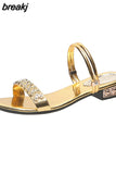 Women Sandals Bling Pumps Shoes Comfort Ladies Woman Sandale Gold Silver High Heels Female Footwear Slip On Sandals