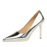 Breakj Banquet High Heels Fine Heel Ultra High Heel Waterproof Platform Shallow Mouth Pointed Head Single Shoes Women's Shoes High