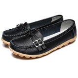 Breakj And Autumn New Cowhungry Mother Shoes Soft Bottom Flat In The Elderly Women's Shoes Casual Belt Flats And Beans