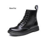 Women Boots Classic Genuine Leather Shoes Women Autumn Winter Boots Leather Punk Ankle Botas Mujer Fur Winter Chaussures