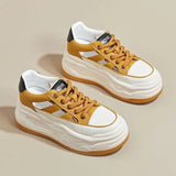 Breakj Sports Shoes Fashionable Shoes Women's Shoes Splicing Color Versatile Thick Sole Comfortable Wear German Shoes Small White