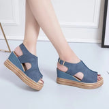 Breakj Women's Shoes 2025 New Sandal Pine Cake Thick-Soled Women's Shoes Summer Hollow Fish Mouth Slope