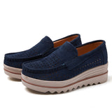 Breakj And Summer New Women's Shoes Korean Version Of Thick-Sed Loose Cake Shoes Leather Casual Shoes Large-Size Heel Bean