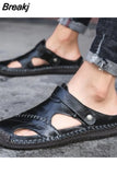 Sandals Men Leather Classic Roman Sandals 2023 Slipper Outdoor Sneaker Beach Rubber Flip Flops Men Water Trekking