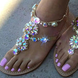 Rhinestones Sandals Summer Beach Slippers for Women Sandals Flip Flops Ladies Crystal Beach Sliders Casual Slippers