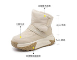 Ankle Boots Women High Quality Quilted Genuine Leather Nylon Down Snow Boots Woman Round Toe Flat Bottom Warm Pillow