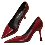 Breakj Summer New Red High-Heeled Women's Large Fashion Single Shoes Pointed Shallow Banquet Women's