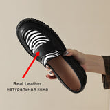 Size 34-40 Women Loafers Real Leather Fashion Platform High Heels Shoes For Woman Spring Casual Office Lady