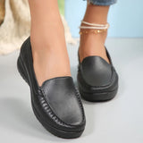 Breakj Soft Leather Bean Shoes Women's Middle-Aged And Elderly Women's Shoes Flat Heel Soft-Soled Mother Shoes Spring And Autumn Comfortable Leisure Single Shoes Soft Leather