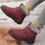 2023 New Waterproof Winter Boots Women Faux Fur Non Slip Snow Boots Woman Warm Thicken Plush Ankle Booties Plus Size