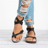 Women Fashion Gladiator Cork Sandals New Casual Beach Non-slip Buckle Strap Sandalias