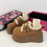 Breakj And Winter 2025 New Thick-Soled Birken Shoes Women's Fashion Casual Pine Cake Warm Cotton