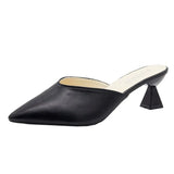 White Elegant Office Shoes Women Temperament High Heels 5CM Slip on Sandals Slip-on Comfortable Ladies White Women