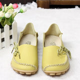 Leather Autumn Woman Loafers Female Slip On Ballet Bowtie Women's Shoe New Moccasins Women Flats Shoes Chaussures