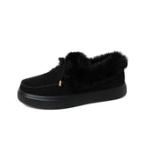 Breakj Boots Women Winter Round Head Thick Soles Plus Velvet Thick Cotton Shoes Women Sewing Shoes Snow Boots