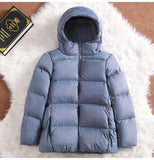 New Ultra Light Hooded Short Jacket Women 90% White Duck Down Coat Casual Windbreak Parkers Lightweight Warm Snow