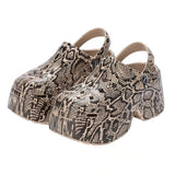 Fashion Colorful Chunky Platform Sandals Women 2024 Wedge Heels Clogs Slippers Woman Hollow Out Closed Toe Beach