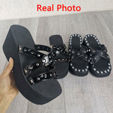 Brand New Gothic Style Vampire Cosplay Platform Wedges Woman Shoes Sandals 2023 Summer Women Shoes Slipper