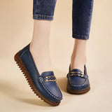 Breakj Leather Shoes Women 2025 Spring Mother Shoes Bean Shoes Women's Large Size Soft-Soled Driving Shoes Large-Size Casual Leather