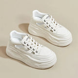 Breakj Sports Shoes Fashionable Shoes Women's Shoes Splicing Color Versatile Thick Sole Comfortable Wear German Shoes Small White