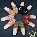 Breakj Bottom Round Half Slippers Women's Leisure Bag Head Retro Lazy Outside Wearing A Follower Muller Single Shoe Size