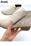 Women Booties 2023 Autumn Suede chelsea Boots Women Fashion Size 43 Platform Boots Side Zipper Heeled Ankle Boots Botas De