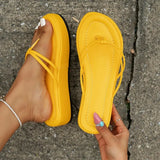 Thick Platform Summer Flip Flops Women 2023 Fashion Clip Toe Beach Sandals Woman Non Slip Flat Slippers Ladies Size