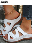 New Summer Women Retro Beach Slippers Fashion Light Open Toe Casual Comfort Wedge Walking Platform Outdoor Female