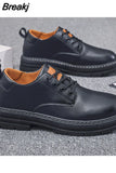 Men Casual Shoes for Men Leather Tooling Shoes Fashion Male Spring Autumn Outdoor Platform Oxfords Fashion British Men's