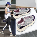Breakj Korean Dad Shoes Female Fall 2024 New Breathable Female Student Sneakers Heighten Casual Shoes