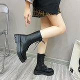 Women Boots Shoes Women's Boots 2023 Winter With Plush Woman Boots 5cm Heel Lace UP Zip Pointed Toe Plus Size 41 42