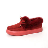 Breakj Boots Women Winter Round Head Thick Soles Plus Velvet Thick Cotton Shoes Women Sewing Shoes Snow Boots