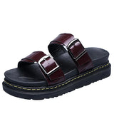 BUCKLE Women Sandals Flat Open Toe Shoes Women Casual Platform Ladies Vintage Office Party Sandals Dropshipping Zapatos De