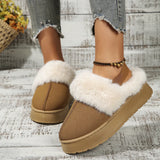 Breakj 2024 New Women's Thick Cotton Boots Round Head With Elastic Belt Comfortable To Keep