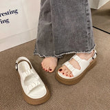 Breakj With Thick-Soled Sandals Female Big Head Buckle Beach Woman Womenssandals Rome
