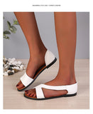 Breakj Wind Large-Size Fish Mouth Type Flat-Soled Sandals 2024 New Dew Women's