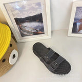 Slippers Outside Wear 2024 Summer Net Red With A Simple Round Head Pure Color Open Toe Set Foot Sandals Lazy Shoes