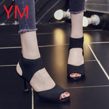 Gladiator Sandalias Mujer 2020 Women High Heels Strap Pumps Buckle Strap Shoes Fashion Summer Ladies