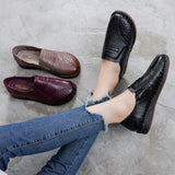 2021 Fashion Women Shoes Genuine Leather Loafers Women Casual Shoes Mother Soft Comfortable Shoes Women Flats