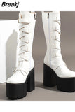 Women Ankle Boots 2023 Winter Brand Design Great Quality Gothic Style Comfy Cool Street Women Shoes Boots Big Size