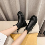 Chunky Heel Ankle Boots Women Shoes Autumn Brand Designer Chelsea Boots Female Platform Boots Lasdies Plus Size