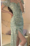 Summer Short Sleeve Elegant Floral Dress Woman Slim Casual Sexy Midi Dress Beach Party One Piece Dress Korean Fashion