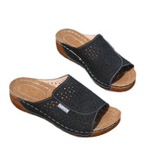 Breakj New Women's Slippers Hollow Large-Size Slippers Casual Fashion Slope And Fish Mouth Cool